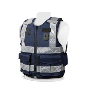Chaleco de Seguridad Reflectante de Alta Visibilidad con Detección de Agujas, Múltiples Bolsillos, para Guardias, Uso en Todas las Estaciones, Material de Poliéster, Uniforme - Product Image 4
