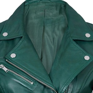 Women Leather <b>Zip</b> <b>Up</b> <b>Jacket</b> with Soft Genuine Leather Comfortable Fit and ODM Production Ready - Product Image 6
