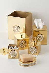 Juego de baño de latón con dispensador de jabón, soporte para cepillos de dientes, vaso y accesorios a juego para jabonera - Product Image 4