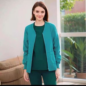 Chaquetas de Enfermería de Manga Larga para Hospital, Uniformes de Poliéster Unisex sin Costuras - Product Image 2