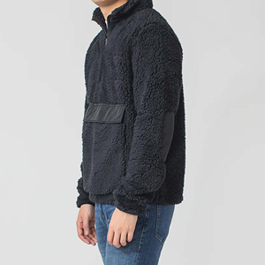 Pull à col montant zippé en molleton bleu marine pour homme, coupe classique, décontracté, pour l'hiver, en tricot, avec col montant, sweats à capuche et pulls pour homme - Product Image 4