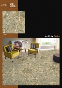 Carreaux de sol en céramique effet marbre brillant 400x400mm, design pierre brune, imprimés numériquement (21356) Série brillante 400x400mm - Product Image 3