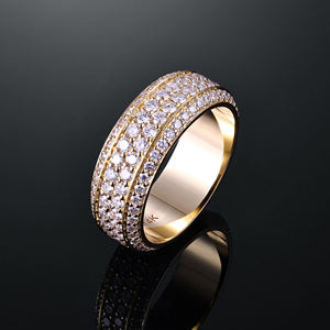 Bague Éternité AMBER JEWELS Plaqué Or 18K Diamant Certifié IGI Sertissage Pavé Pierre Naturelle Bijoux Glamour Mariage Unisexe - Product Image 3