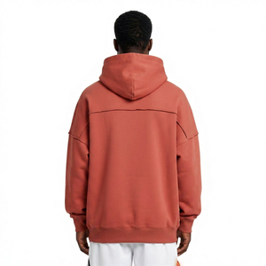 เสื้อฮู้ดดี้โอเวอร์ไซส์คุณภาพสูง สีพื้น ย้อมแบบอีโค่เฟรนด์ลี่ ทรงหลวม ไหล่ตก สไตล์ลำลอง ยูนิเซ็กส์ แฟชั่นสตรีทแวร์ รับผลิตตามสั่ง ขายส่ง - Product Image 4