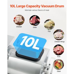 เครื่องหมักทัมเบลอร์เนื้อสุญญากาศสำหรับไก่สเต็กปลา10L เชิงพาณิชย์ - Product Image 2