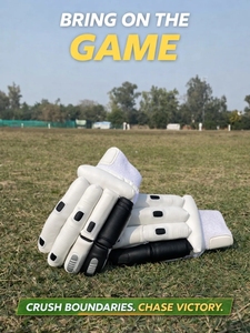 Guantes de Críquet Transpirables para Hombre, Guantes de Bateo con Palma de Cuero Profesional, Alto Agarre, Cierre de Velcro, Equipo de Críquet con Protección Contra Impactos - Product Image 2