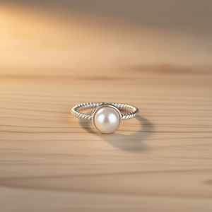 <b>Dainty</b> 2.1 Grams Pearl <b>Ring</b> - Product Image 3