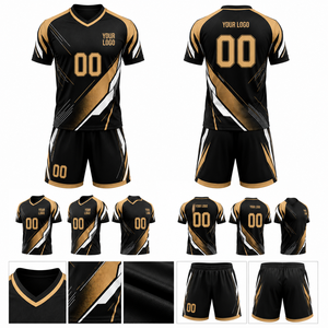 Conjunto de Camiseta y Pantalones Cortos de Fútbol Sublimados Personalizados, Diseño Sólido, Transpirables, que Absorben la Humedad, Cintura Elástica, Unisex, para Adultos - Product Image 5