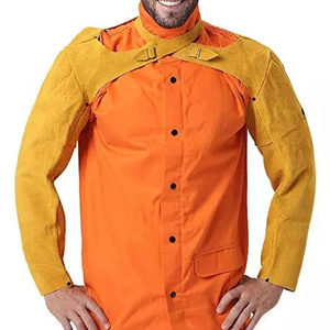 Manchon de soudeur en cuir de vachette fendu, résistant à la chaleur, extension d'épaule, protection des bras résistante à la chaleur et aux étincelles pour le soudage - Product Image 1
