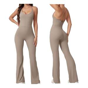 Combinaison de yoga pour femme en coton 100 %, une pièce sans manches, pour la gym et l'entraînement, tenue de sport tendance, logo personnalisé 2026 - Product Image 1
