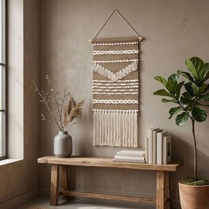 Tapiz de Pared de Macramé con Borlas Estilo Boho, Hecho a Mano, Madera de Sheesham, Venta al Por Mayor - Product Image 4