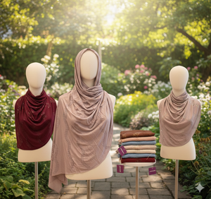 คอลเลคชั่นผ้าคลุมศีรษะและผ้าพันคอชีฟองพรีเมียมประกายระยิบระยับ - ผ้าคลุมศีรษะประดับด้วยคริสตัลหรูหราสำหรับโอกาสพิเศษและสวมใส่ในชีวิตประจำวันอย่างสุภาพ - Product Image 2