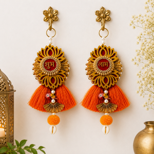 Nouveauté : Décoration murale artisanale écologique traditionnelle Lotus Shubh Labh pour Diwali, Puja, décoration de la maison, cadeau de retour - Product Image 1