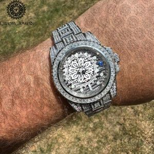Montre Charm Luxury Vintage Fashion pour homme, boîtier carré en acier inoxydable 40 mm, mouvement mécanique analogique, chronographe, date automatique, 10 aiguilles - Product Image 1