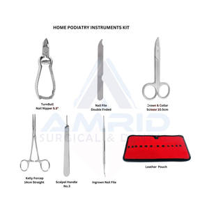 Nuevo Kit de Podología para el Hogar, 6 Piezas, Instrumentos de Acero Inoxidable Alemán con Estuche de Cuero por amrid surgical - Product Image 2