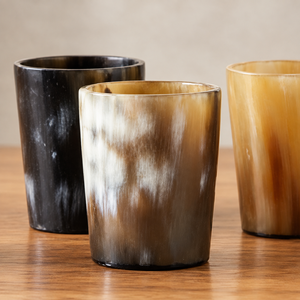 Vaso de cuerno de búfalo real hecho a mano y ecológico, material natural crudo de Uttar Pradesh - REHMAN CRAFT - Product Image 2