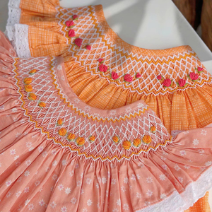 Vestido de Primer Cumpleaños para Bebé Niña, Floral, de Algodón, Hecho a Mano, Estilo Lino Suave, Producción Personalizada OEM de Vietnam - Product Image 1
