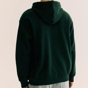 Sudadera con capucha de algodón de forro polar verde bosque lisa, estilo streetwear oversize, personalizada al por mayor para hombre y mujer - Product Image 5