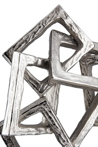 Escultura Geométrica de Metal Hecha a Mano, Arte Contemporáneo, Decoración de Mesa, 37 cm de Altura, Adorno para Sala de Estar - Product Image 2