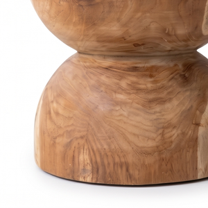 Tabouret et pouf ronds modernes en teck – Siège d'appoint intérieur multifonctionnel, durable et écologique pour salon - Product Image 3