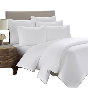 Parure de lit d'hôtel blanc pur 100 % coton, douce, respirante, haute densité de fils, ensemble de literie de luxe pour hôtels, complexes hôteliers et usage hôtelier - Product Image 3