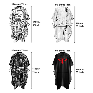 Cape de coiffure personnalisée avec motif imprimé, imperméable et anti-adhérente, pour adultes - Product Image 2