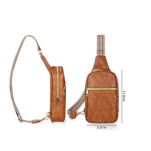 Unisex Nylon Waterproof Hunting Pouch with Arcuate Shoulder Strap Zipper Closure Softback Vintage Geometric Pattern Brown 20-36L - Product Image 2