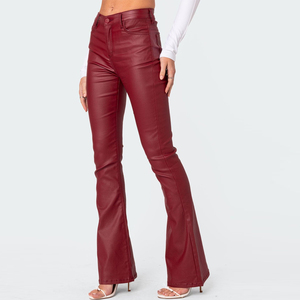 Pantalons en cuir pour femmes sur mesure, coupe skinny, respirants, étiquette privée, OEM, ODM, fabrication directe - Product Image 5