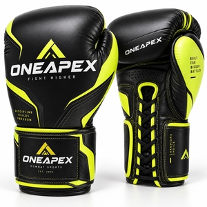 Guantes de Boxeo Negros y Amarillos, Guantes de Entrenamiento Profesional, Guantes de Boxeo Acolchados, Logotipo Personalizado OEM, Guantes Deportivos al por Mayor - Product Image 1