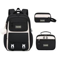 Sac à dos d'école antivol Bagnex en nylon, tendance, pour ordinateur portable, ensemble 20-36L, 20 pouces, unisexe, portable, étanche, avec fermeture éclair, pour étudiants