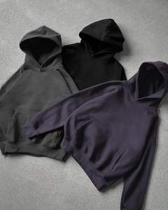 Oversized <b>Pullover</b> Hoodies in 100% Cotton Drop Shoulder No Strings Style Heavy Thick Fleece Hoodies Unisex - Product Image 2