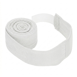 Vendas para manos ajustables, resistentes al desgaste, unisex, de poliéster negro, con cierre de doble anillo para levantamiento de pesas y entrenamiento de fuerza. - Product Image 4
