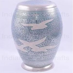 Aluminium Modern Handmade Silver Cremation Urn Adult Human Ashes <b>Memorial</b> <b>Keepsake</b> Decorative Floor Vase Portable Durable - Product Image 1