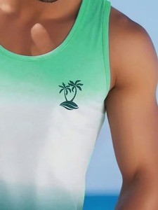 Custom Tie Dye Men's Tank Top Streetwear Fashion Sleeveless Shirt 100% Cotton OEM Factory - Product Image 3