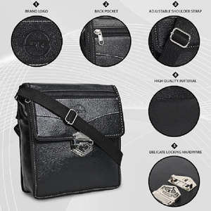 Sac messager unisexe moderne en similicuir, sac bandoulière avec sangle réglable pour les voyages, l'université et le travail - Product Image 6