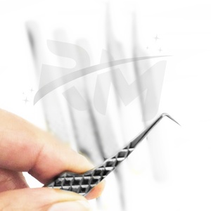 Pince à épiler pour extensions de cils RMI de haute qualité, en acier inoxydable, durable, logo personnalisable, poignée diamantée lisse, modèle 10 mm - Product Image 3