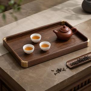 Plateau de service en bois naturel fait main, plateau de petit-déjeuner en bois, organisateur de cuisine moderne et luxueux, décoration pour table à manger, salle de bain et maison - Product Image 6