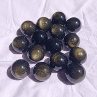 Sphère d'obsidienne naturelle à reflets dorés, boule de cristal polie, sphère de pierre précieuse pour la décoration intérieure, Feng Shui, vente en gros