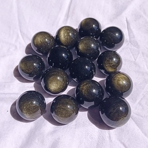 Natural Gold Sheen Obsidian Sphere Polished <b>Crystal</b> <b>Ball</b> Gemstone Sphere for Home Decor Feng Shui Wholesale - Product Image 2