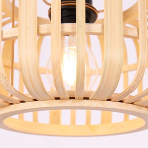 Lampada a Sospensione <span class=keywords><strong>in</strong></span> <span class=keywords><strong>Vimini</strong></span> di Bambù Intrecciato a Mano, Design Raffinato, per Arredamento Casa e Ristorante, Lampadario <span class=keywords><strong>in</strong></span> Rattan Naturale - Product Image 5