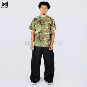 เสื้อยืดโอเวอร์ไซส์ลายพรางต้นไม้สไตล์วินเทจขายส่ง เสื้อผ้าสตรีทแวร์ แขนสั้น ผ้าฝ้าย รับผลิตตามแบบ OEM - Product Image 6