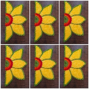 ชุดเสื่อประดับดอกไม้รังโกลีแบบล้างทำความสะอาดได้สวยงามจากเจไปโรส 8 ชิ้น ของตกแต่งเทศกาลดีวาลี ใช้ซ้ำได้ แขวนประดับได้ ทำด้วยเชือกประดิษฐ์ - Product Image 2