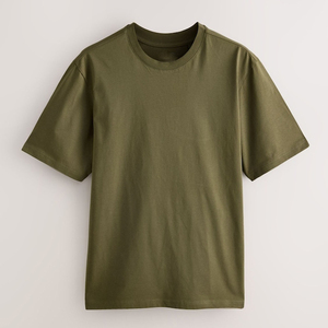 T-shirt pour homme en coton 100% bleu marine, col rond, manches courtes, coupe classique, jersey tricoté, couleur unie, design simple - Product Image 5