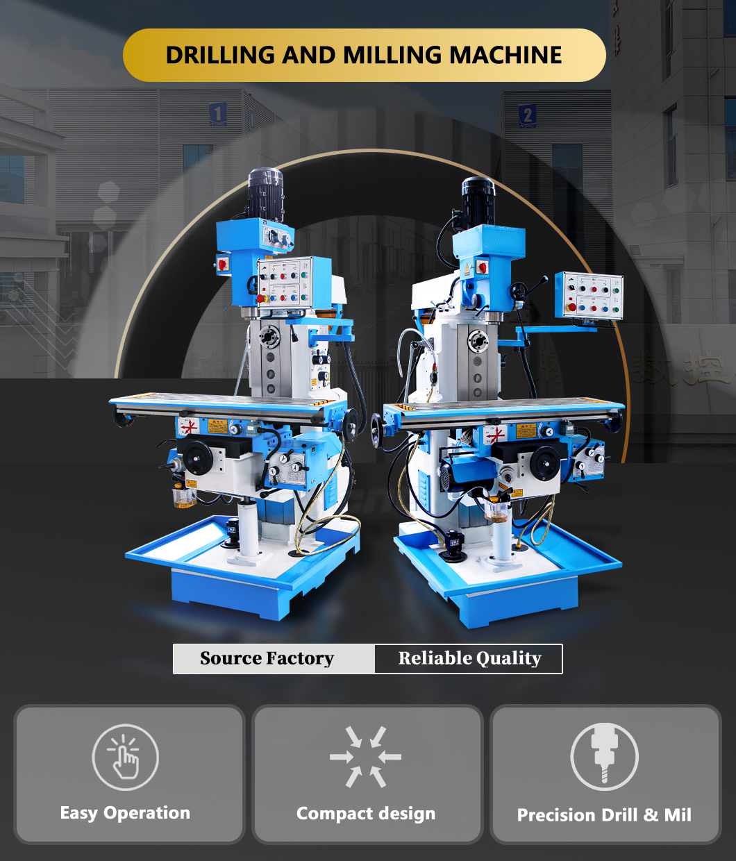 High Quality ZX6350 Manual Drilling and Milling Metal Vertical