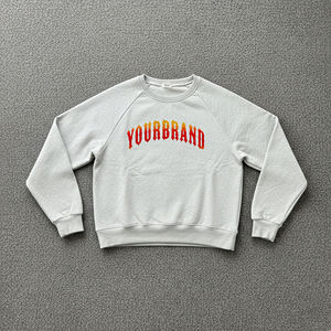 Sweat-shirt pour femme de haute qualité, style streetwear d'hiver, coupe décontractée, col rond, tricot côtelé, à capuche, épaules tombantes, logo imprimé personnalisé, 100% coton - Product Image 4