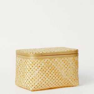 Handwoven Bamboo Rectangle Boho Style Multifunction Storage <b>Box</b> <b>Lid</b> | Eco-Friendly <b>Decorative</b> Organizer for Home Bathroom Gift - Product Image 1