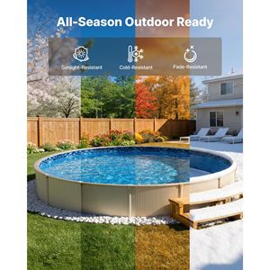 Rivestimento per Piscina Rotonda in Vinile Premium da 27 Piedi, Facile da Installare, con Patch Anti-Perdita per Piscine con Parete Alta 52 Piedi, Accessorio per Piscina - Product Image 4