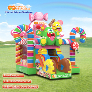 Château gonflable géant personnalisé avec toboggan, pour adultes, en PVC de qualité commerciale, installation facile, grands châteaux - Product Image 2