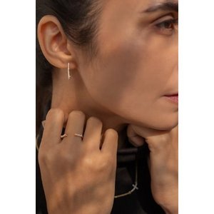 14K Gold Designer Diamond Clip Hoop Earrings - Product Image 6