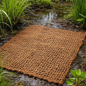 Jackdaw WC0015 Coir Geo Textile for Erosion Control Gardening Soil Conditioning Natural Woven <b>Coconut</b> Fiber Mat Coco Mats Peat - Product Image 1